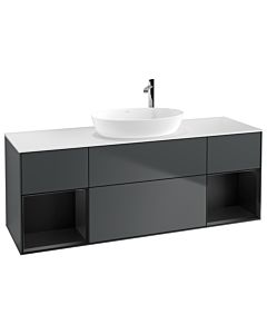 Villeroy und Boch Finion Villeroy und Boch Finion F981PDHG 160cm, cover plate white matt, shelves black matt lacquer, midnight Blue Matt Lacquer