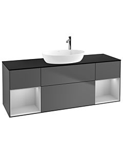 Villeroy und Boch Finion Villeroy und Boch Finion F982GJGK 160cm, cover plate black matt, shelves light gray matt lacquer, anthracite matt