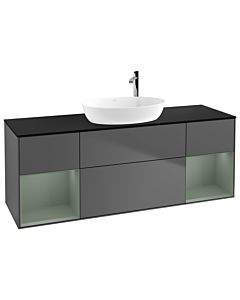 Villeroy und Boch Finion Villeroy und Boch Finion F982GMGK 160cm, cover plate black matt, shelves olive matt lacquer, anthracite matt