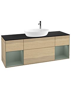 Villeroy und Boch Finion Villeroy und Boch Finion F982GMPC 160cm, cover plate black matt, shelves olive matt lacquer, Oak Veneer