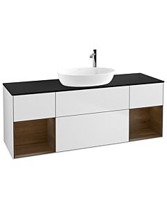 Villeroy und Boch Finion Villeroy und Boch Finion F982GNMT 160cm, cover plate black matt, shelves Walnut Veneer , white matt lacquer
