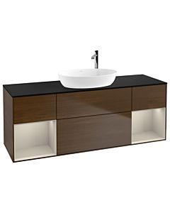 Villeroy und Boch Finion Villeroy und Boch Finion F982HHGN 160cm, cover plate black matt, shelves sand matt lacquer, walnut veneer