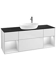 Villeroy und Boch Finion Villeroy und Boch Finion F982MTMT 160cm, cover plate black matt, shelves white matt lacquer, white matt lacquer