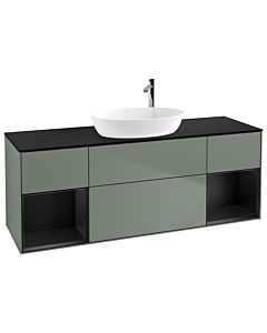 Villeroy und Boch Finion Villeroy und Boch Finion F982PDGM 160cm, cover plate black matt, shelves black matt lacquer, Olive Matt Lacquer