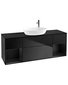 Villeroy und Boch Finion Villeroy und Boch Finion F982PDPD 160cm, cover plate black matt, shelves black matt lacquer, black matt lacquer