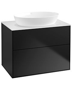 Villeroy und Boch Finion Waschtischunterschrank F99100PD 80x60,3cm, Abdeckplatte white matt, Black matt lacquer