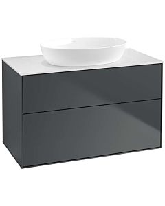 Villeroy und Boch Finion Waschtischunterschrank FA0100HG 100x60,3cm, Abdeckplatte white matt, Midnight Blue Matt Lacquer