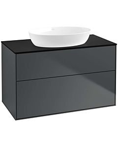 Villeroy und Boch Finion Waschtischunterschrank FA0200HG 100x60,3cm, Abdeckplatte black matt, Midnight Blue Matt Lacquer