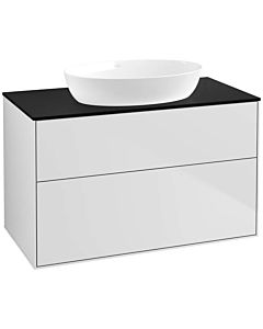 Villeroy und Boch Finion Waschtischunterschrank FA0200MT 100x60,3cm, Abdeckplatte black matt, White matt lacquer