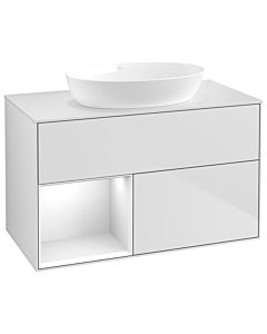 Villeroy und Boch Finion Villeroy und Boch Finion FA11GFMT 100cm, cover plate white matt, shelves Glossy white lacquer, white matt lacquer