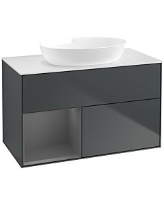 Villeroy und Boch Finion Villeroy und Boch Finion FA11GKHG 100cm, cover plate white matt, shelves anthracite matt lacquer, midnight Blue Matt Lacquer