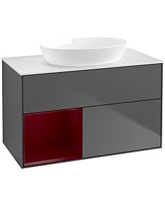 Villeroy und Boch Finion Villeroy und Boch Finion FA11HBGK 100cm, cover plate white matt, shelves Peony matt lacquer, anthracite matt