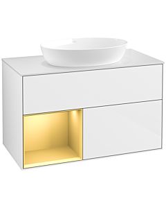 Villeroy und Boch Finion Villeroy und Boch Finion FA11HFGF 100cm, cover plate white matt, shelves gold matt lacquer, glossy white lacquer