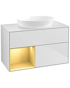 Villeroy und Boch Finion Villeroy und Boch Finion FA11HFMT 100cm, cover plate white matt, shelves gold matt lacquer, white matt lacquer