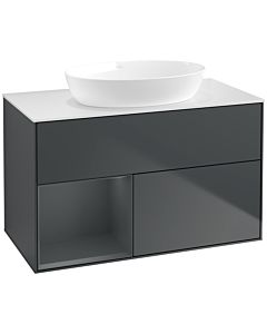 Villeroy und Boch Finion Villeroy und Boch Finion FA11HGHG 100cm, cover plate white matt, shelves Midnight matt lacquer, Midnight Blue Matt Lacquer