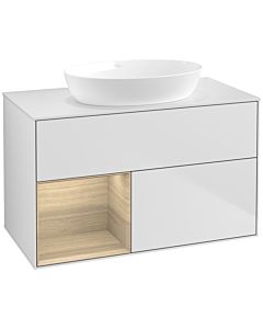 Villeroy und Boch Finion Villeroy und Boch Finion FA11PCMT 100cm, cover plate white matt, shelves Oak Veneer , white matt lacquer