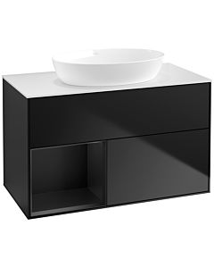 Villeroy und Boch Finion Villeroy und Boch Finion FA11PDPD 100cm, cover plate white matt, shelves black matt lacquer, black matt lacquer