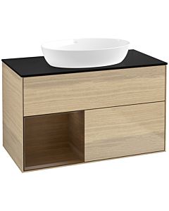 Villeroy und Boch Finion Villeroy und Boch Finion FA12GNPC 100cm, cover plate black matt, shelves Walnut Veneer , Oak Veneer