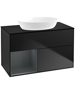 Villeroy und Boch Finion Villeroy und Boch Finion FA12HGPD 100cm, cover plate black matt, shelves midnight matt lacquer, black matt lacquer