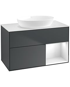 Villeroy und Boch Finion Villeroy und Boch Finion FA21GFHG 100cm, cover plate white matt, shelves Glossy white lacquer, Midnight Blue Matt Lacquer