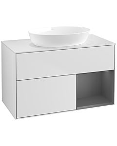 Villeroy und Boch Finion Villeroy und Boch Finion FA21GKMT 100cm, cover plate white matt, shelves anthracite matt lacquer, white matt lacquer