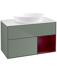 Villeroy und Boch Finion Villeroy und Boch Finion FA21HBGM 100cm, cover plate white matt, shelves Peony matt lacquer, Olive Matt Lacquer