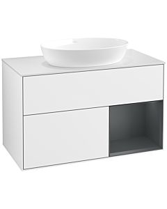 Villeroy und Boch Finion Villeroy und Boch Finion FA21HGGF 100cm, cover plate white matt, shelves midnight matt lacquer, glossy white lacquer