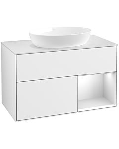 Villeroy und Boch Finion Villeroy und Boch Finion FA21MTGF 100cm, cover plate white matt, shelves white matt lacquer, glossy white lacquer
