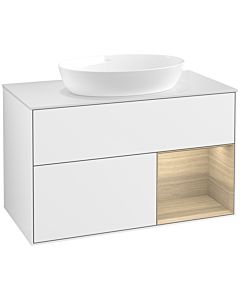 Villeroy und Boch Finion Villeroy und Boch Finion FA21PCGF 100cm, cover plate white matt, shelves Oak Veneer , glossy white lacquer