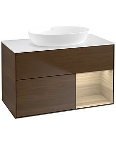 Villeroy und Boch Finion Villeroy und Boch Finion FA21PCGN 100cm, cover plate white matt, shelves Oak Veneer , Oak Veneer veneer