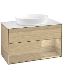 Villeroy und Boch Finion Villeroy und Boch Finion FA21PCPC 100cm, cover plate white matt, shelves Oak Veneer , Oak Veneer