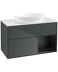Villeroy und Boch Finion Villeroy und Boch Finion FA21PDHG 100cm, cover plate white matt, shelves black matt lacquer, midnight Blue Matt Lacquer