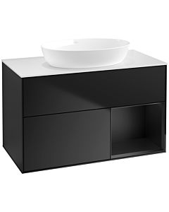 Villeroy und Boch Finion Villeroy und Boch Finion FA21PDPD 100cm, cover plate white matt, shelves black matt lacquer, black matt lacquer