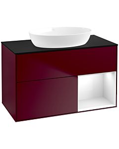 Villeroy und Boch Finion Villeroy und Boch Finion FA22GFHB 100cm, cover plate black matt, shelves Glossy white lacquer, Peony Matt