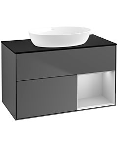 Villeroy und Boch Finion Villeroy und Boch Finion FA22GJGK 100cm, cover plate black matt, shelves light gray matt lacquer, anthracite matt