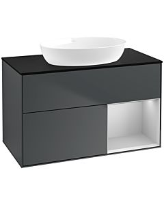 Villeroy und Boch Finion Villeroy und Boch Finion FA22GJHG 100cm, cover plate black matt, shelves light gray matt lacquer, midnight Blue Matt Lacquer