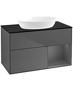 Villeroy und Boch Finion Villeroy und Boch Finion FA22GKGK 100cm, cover plate black matt, shelves anthracite matt lacquer, anthracite matt