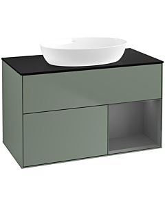 Villeroy und Boch Finion Villeroy und Boch Finion FA22GKGM 100cm, cover plate black matt, shelves anthracite matt lacquer, Olive Matt Lacquer