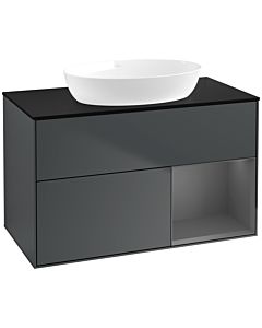 Villeroy und Boch Finion Villeroy und Boch Finion FA22GKHG 100cm, cover plate matt black, shelves anthracite matt lacquer, midnight Blue Matt Lacquer