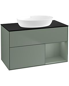 Villeroy und Boch Finion Villeroy und Boch Finion FA22GMGM 100cm, cover plate black matt, shelves olive matt lacquer, Olive Matt Lacquer