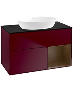 Villeroy und Boch Finion Villeroy und Boch Finion FA22GNHB 100cm, cover plate black matt, shelves Walnut Veneer , Peony Matt