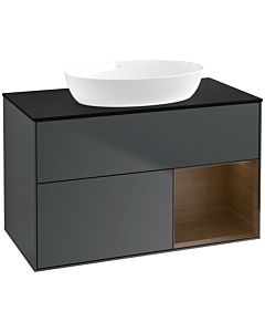 Villeroy und Boch Finion Villeroy und Boch Finion FA22GNHG 100cm, cover plate black matt, shelves Walnut Veneer , midnight Blue Matt Lacquer
