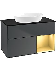 Villeroy und Boch Finion Villeroy und Boch Finion FA22HFHG 100cm, cover plate black matt, shelves gold matt lacquer, midnight Blue Matt Lacquer