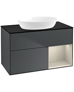 Villeroy und Boch Finion Villeroy und Boch Finion FA22HHHG 100cm, cover plate black matt, shelves sand matt lacquer, midnight Blue Matt Lacquer