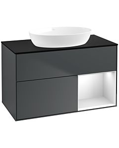 Villeroy und Boch Finion Villeroy und Boch Finion FA22MTHG 100cm, cover plate black matt, shelves White matt lacquer, Midnight Blue Matt Lacquer