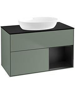 Villeroy und Boch Finion Villeroy und Boch Finion FA22PDGM 100cm, cover plate black matt, shelves black matt lacquer, Olive Matt Lacquer