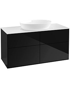 Villeroy und Boch Finion FA3100PH 120x60.3cm, plaque de recouvrement blanc mat, Glossy Black Lacquer