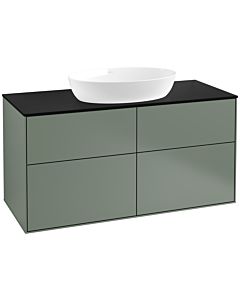 Villeroy und Boch Finion FA3200GM 120x60.3cm, plaque de recouvrement noir mat, Olive Matt Lacquer