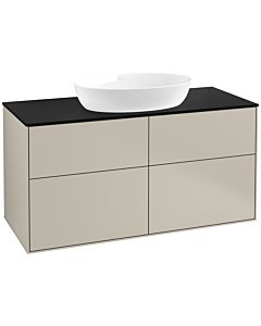 Villeroy und Boch Finion FA3200HH 120x60,3cm, plaque de recouvrement noir mat, Sand Matt Lacquer