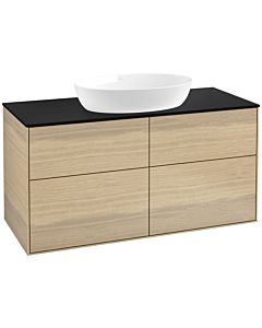 Villeroy und Boch Finion FA3200PC 120x60.3cm, plaque de recouvrement noir mat, Oak Veneer